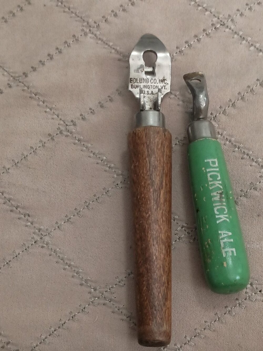 Antique Edlund and Pickwick Ale Bottle/Can Opener Lot of 2 Brewerian made in USA